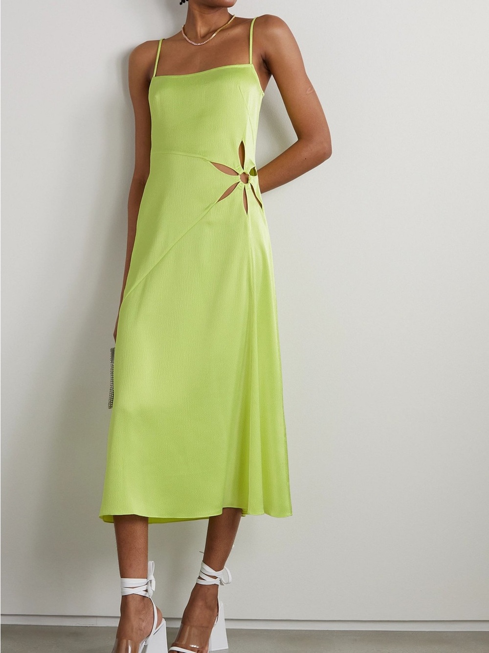 Cult Gaia size Small Lime Green Slip Midi Dress